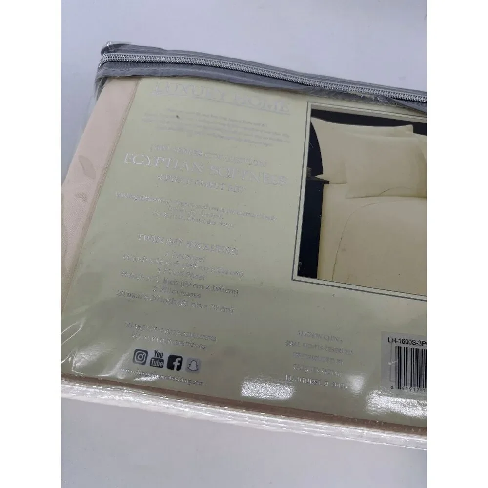 New LUXURY HOME 1600 Series Collection Egyptian Softness 4 Piece Sheet Set Twin
